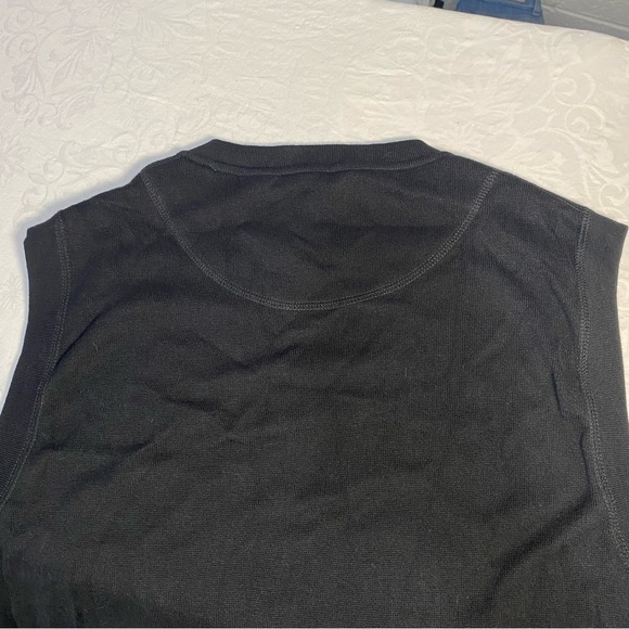 Cutter & Buck Men’s Vest 100% Cotton Black V Neck Golf Sweater Vest Solid Black - Picture 5 of 9